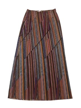 Vintage Ninety Petites Striped Multicolor Maxi Skirt